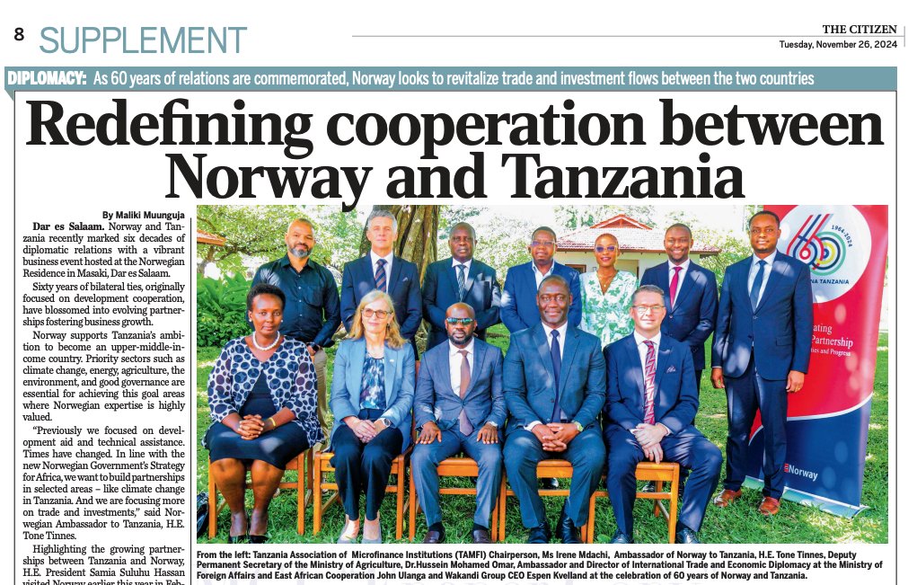 Great article about the cooperation between Norway and Tanzania featured in todays edition of The Citizen in Tanzania. Read the full PDF below: hubs.la/Q02ZvGXd0