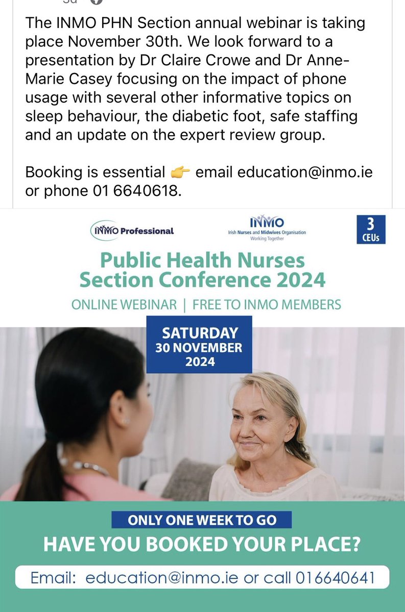 We are delighted to join #publichealthnurse <a href="/INMO_IRL/">Irish Nurses & Midwives Organisation</a> to present research #parental #smartphone use in the presence of infants and impact of screen use #development #social #emotional #relationships #stillface Dr Claire Crowe <a href="/PsychSocIreland/">Psychological Society of Ireland</a> will share resources #PHN #INMO