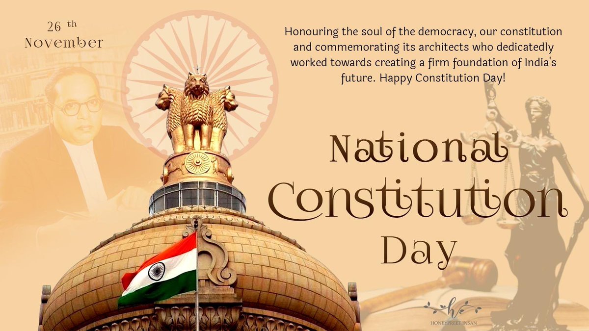 Our Constitution empowers us to dream, strive and achieve- giving us the rights to equality, freedom and justice. On this #SamvidhanDiwas let’s celebrate the true spirit of democracy and pledge to build a stronger, united nation.

#NationalConstitutionDay