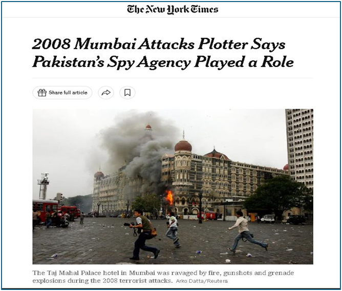 RuhaanaM's tweet photo. 2008 Mumbai attacks plotter exposes Pakistan's spy agency involvement. This revelation confirms what world has long known—Pakistan's complicity in terror. The world must hold Pak accountable for the lives lost.#NeverForget2611 https://t.co/x6x34DsAGU