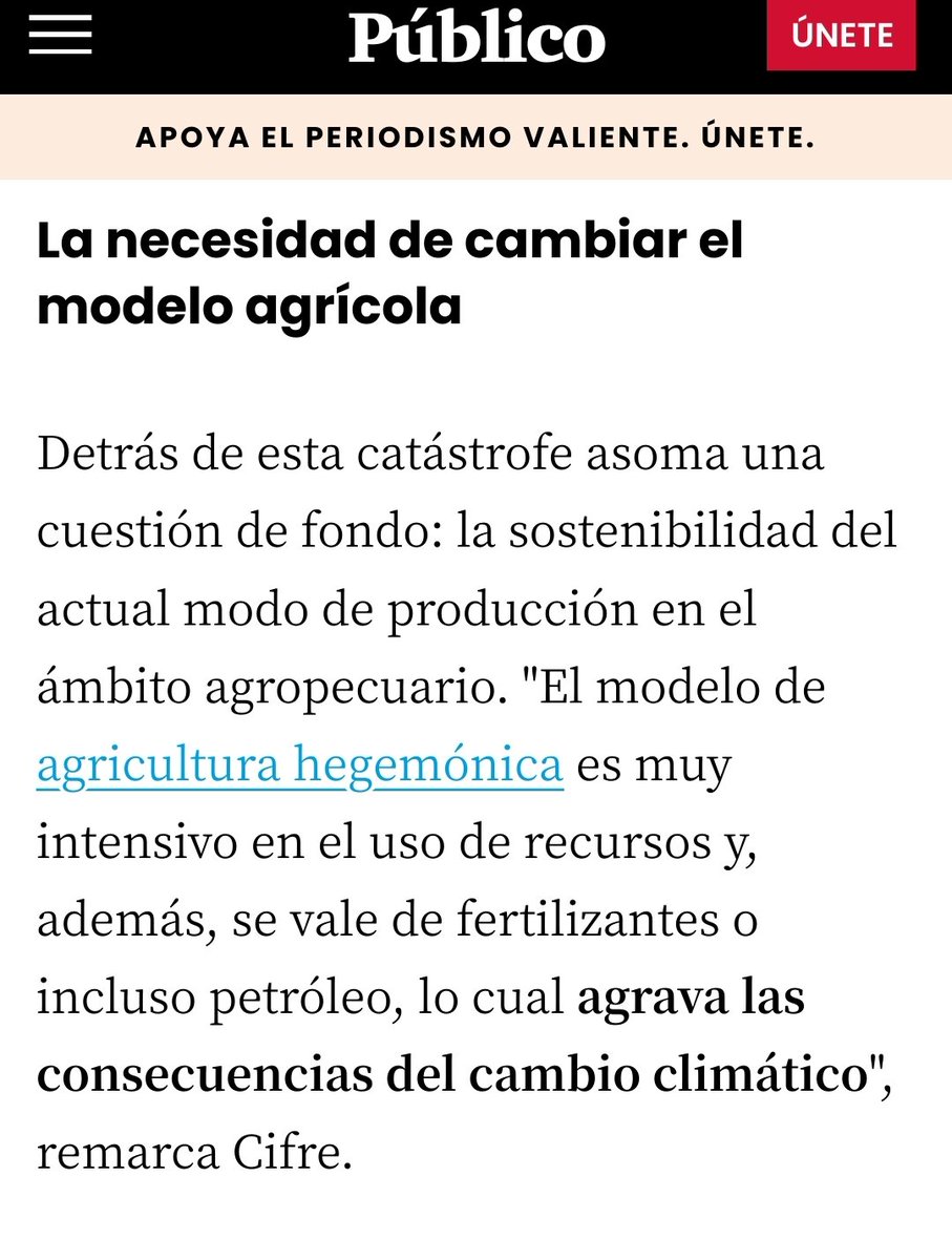 En <a href="/publico_es/">Público</a> de la mano de <a href="/AdhikArrilucea/">ubik.</a> , analizamos el impacto de la #DANA en el sector primario junto con la Dra. @raigonlola <a href="/helenamoreno_/">Helena Moreno</a>  de <a href="/greenpeace_esp/">Greenpeace España</a> y <a href="/hellenitabio/">Helena Cifre</a> de <a href="/SEAE_Agroecolog/">SEAE</a>
Urge un cambio de modelo publico.es/sociedad/campo…