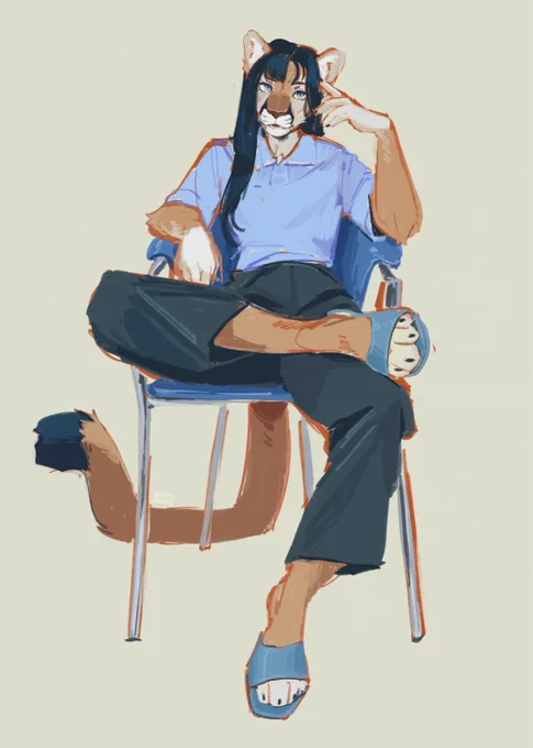 little study with a puma lady 