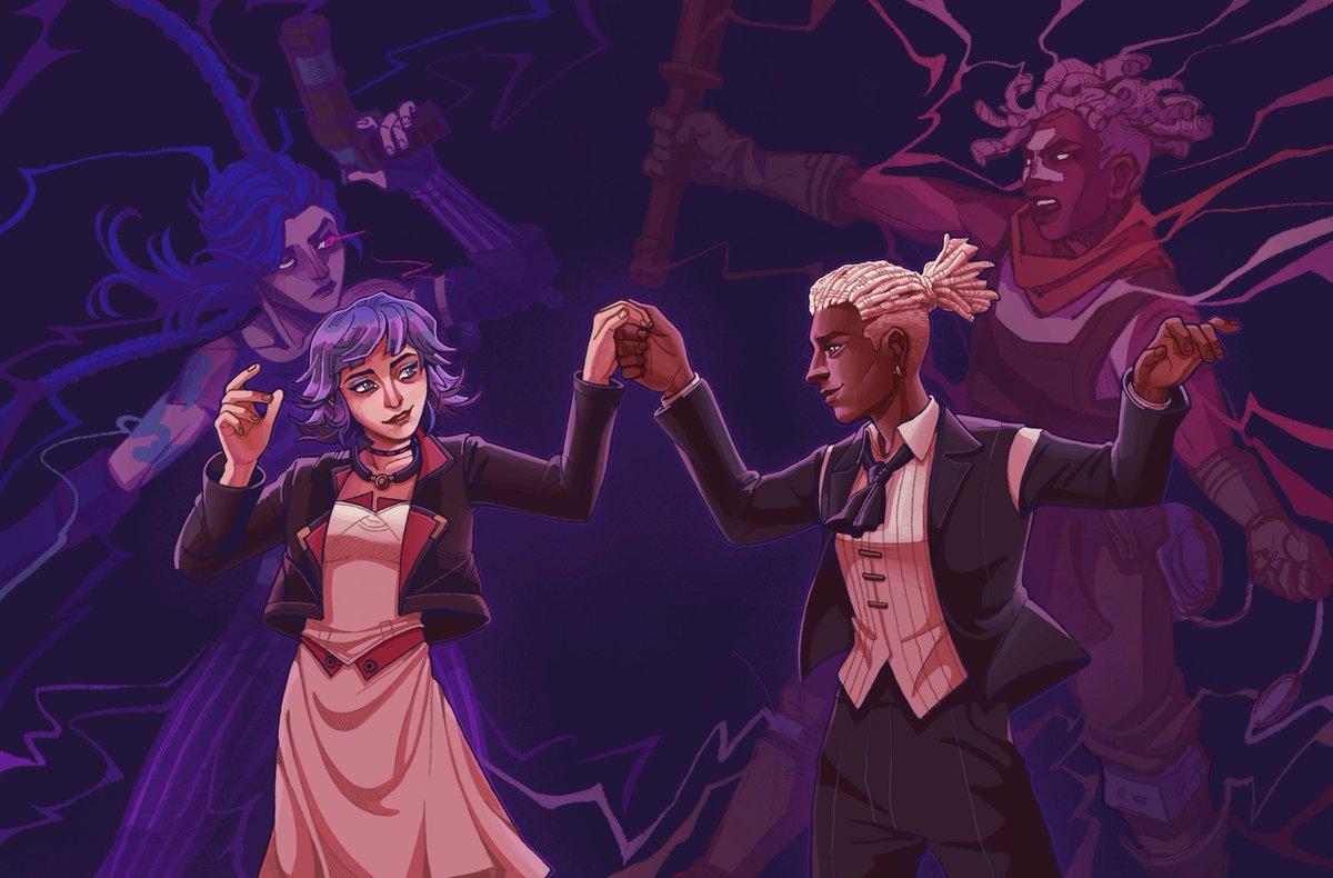kinggelbe's tweet photo. first dance 
#arcane #arcanespoilers #ekko #powder #jinx #timebomb #LeagueOfLegends https://t.co/CXCenVSmGY