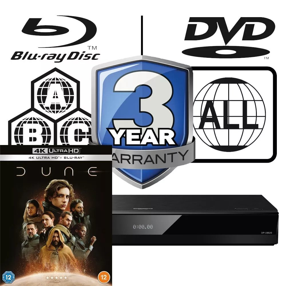 htsystemblog's tweet photo. Panasonic Blu-ray Player DP-UB820 MultiRegion 4K + Dune (New)

Buy Now: https://t.co/qzF2nxRVCa

✅Includes Dune 4K Blu-ray Disc
✅Plays Blu-ray Discs from Zones A, B &amp; C
✅Plays DVDs from Regions 1-8
✅Optimised HDR Picture
✅4K Upscaling

#Panasonic @htsystemblog #bluray https://t.co/xwJhkvUI17