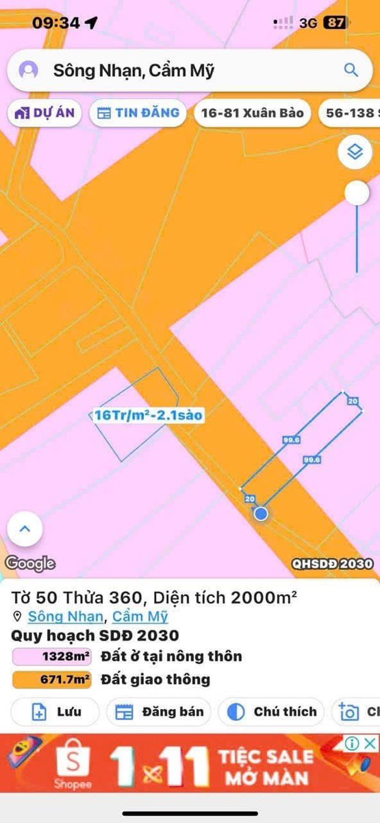 Thanlanh85's tweet photo. 2000m2 Mặt Tiền Đường Cầu Mên Suối Đục Xã Sông Nhạn Cẩm Mỹ 
- Trục chính quy hoạch mở rộng 45m 
- Cách ngã 4 vào cổng Sân bay 50m 
- Cách cổng Sân bay 900m , cách HL10- 1km
- Đất rào xung quanh trên đất trồng tràm 
- Sổ sẳn
- Gi.á : 7ty
Zalo 2 : 0943686161 https://t.co/VIm2QyaadM