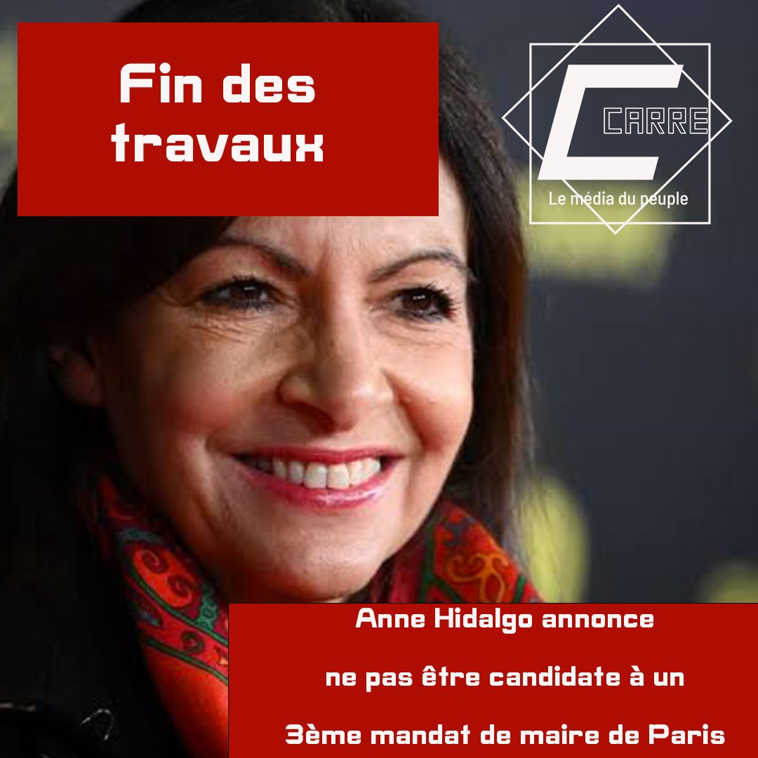 ccarre2024's tweet photo. La Maire de Paris annonce ne pas être candidate à sa succession pour un 3ème mandat en 2026. https://t.co/m4P7iSzoQM