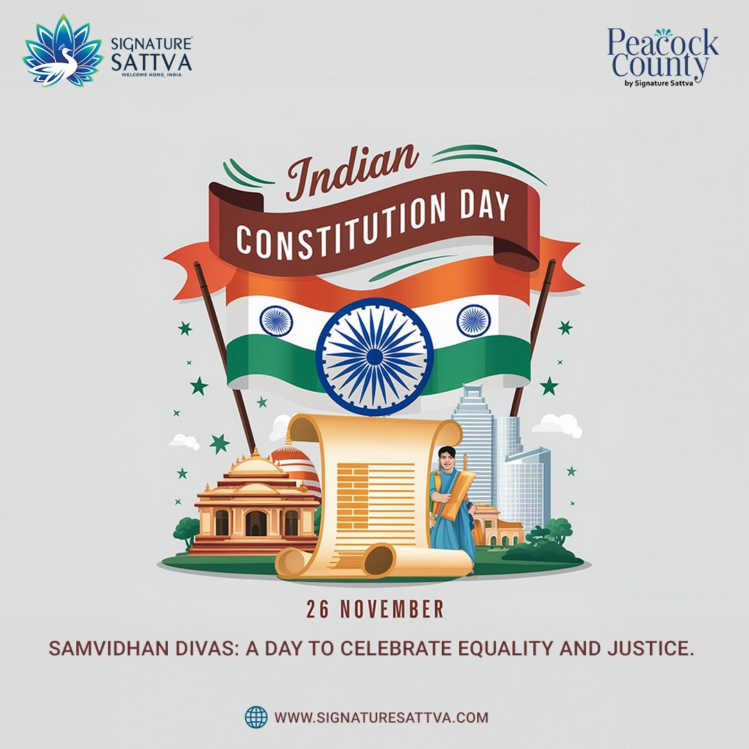 SattvaSignature's tweet photo. 🇮🇳 Celebrating Constitution Day!

On this #SamvidhanDivas, we honor the pillars of Equality, Justice, and Liberty that guide our nation. 🌟

Let’s uphold the values of our Constitution and build a brighter future together. 🌈

#ConstitutionDay #PeacockCounty #SignatureSattva https://t.co/66ROuF6i8G