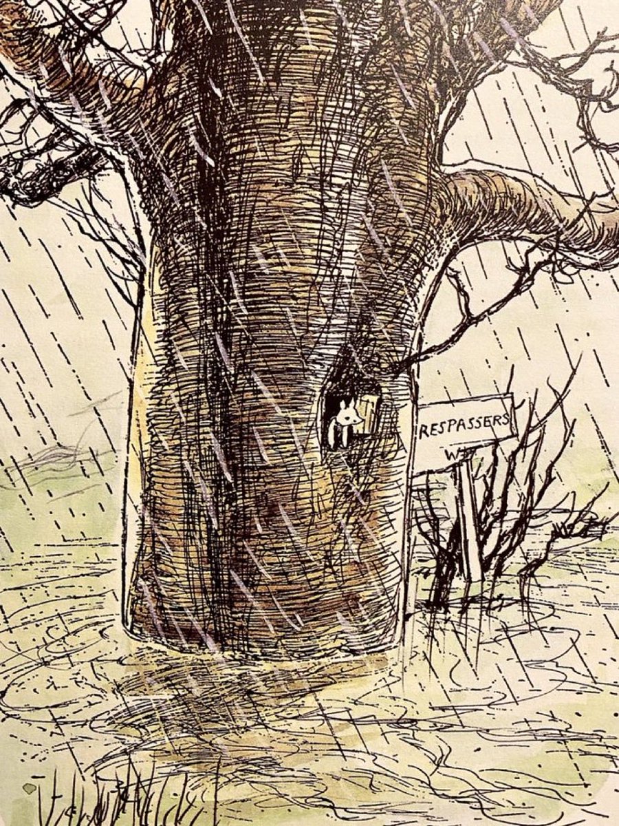 Piglet told himself that never in all his life, and he was goodness knows HOW old - three, was it, or four? - never had he seen so much rain. 
“If only,” he thought, as he looked out of the window, “I had been in Pooh’s house, then I would have had Company.” ~A.A.Milne #rain