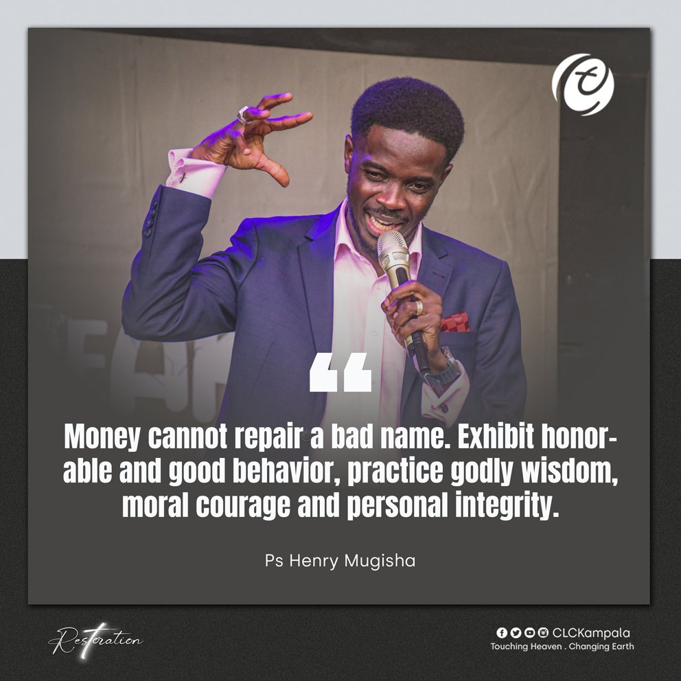 CLCKampala's tweet photo. Choose a good reputation over great riches; being held in high esteem is better than silver or gold. Proverbs 22:1

#LifeBite #RealmsOfWealth https://t.co/CC15SERGHk
