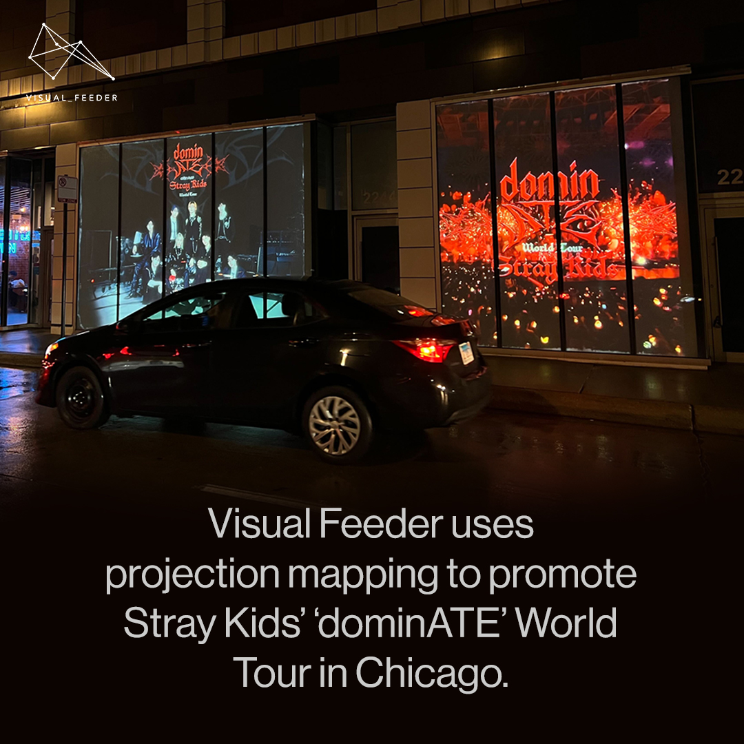 Stray Kids, Live Nation, and <a href="/VisualFeeder/">Visual Feeder</a> launch a #DOOH campaign in Chicago’s Chinatown for the ‘#dominATE’ World Tour. Vibrant visuals, created using projection mapping technology, promote their June 26, 2025, Wrigley Field concert.

signageinfo.com/dooh/45460/vis…
#Kpop #StrayKids