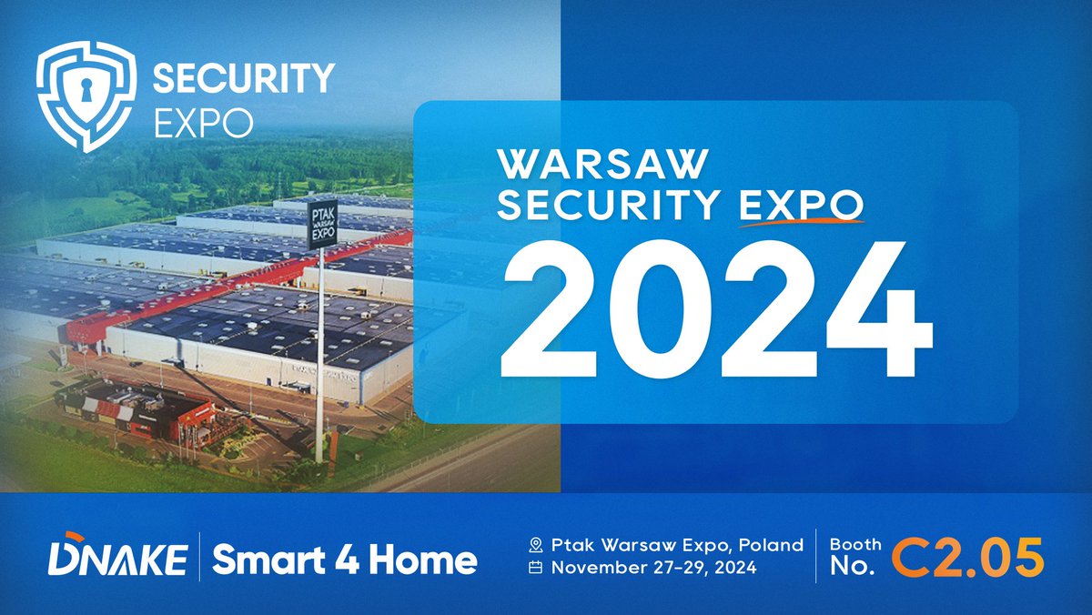 Dnaketechnology's tweet photo. 🔔 Join @Dnaketechnology  at Warsaw Security Expo 2024! 🚀

 Visit Booth 𝗖𝟮.𝟬𝟱 for our latest intercom &amp; smart home solutions. Expert advice &amp; smiles from Smart 4 Home await! 🤝 

📅 Nov 27-29
🌎Ptak Warsaw Expo

 #DNAKE #sipintercom #homeautomation #security #safety https://t.co/875k9mhn1j