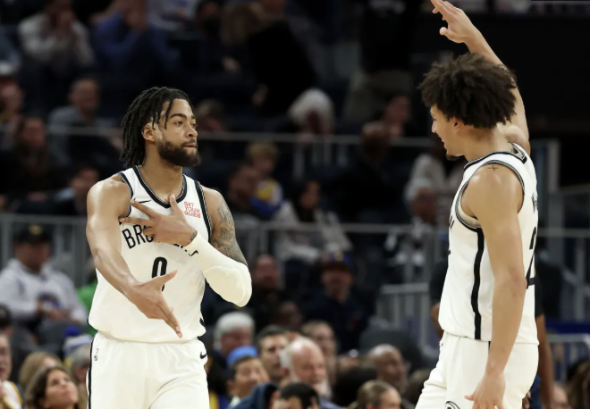 LucasKaplan_'s tweet photo. On a night like Monday, it feels as though the Nets are the NBA’s greatest — or at least most compelling — 8-10 team of all-time. We already knew their “tough” and “competitive” identity wasn’t a cliché, but then what is this? How many Nets teams have you rooted for that were capable of this victory? Think about it.

Then, think about if you’ll remember this victory in May, while you’re sweating over those damned ping-pong balls. Will you regret the fight Jordi Fernández’s team showed on a random Monday night in San Francisco, half-a-year earlier? Will you curse the effort Wilson gave, the shots Schröder made, the bruises Williams gave himself on the Chase Center floor?

Do not let the answer be ‘yes,’ please. We watch basketball to love it. On November 25, 2024, even with an 8-10 record and no hope of title contention, the Brooklyn Nets are absolutely lovable. Ain’t that something?