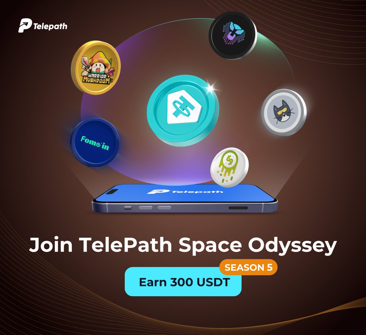 TelePath (@telepath_ton) on Twitter photo 🎉 Welcome to the <a href="/TelePath_Ton/">TelePath</a> Space Odyssey Season 5!
💸 Get ready for free 300 $USDT
➡️ Join Now! t.me/TelePath001bot…
<a href="/notmushcoin/">Mushroom Warrior</a> <a href="/JarvisBot_AI/">JarvisBot</a> <a href="/Fomo__in/">Fomoin</a> <a href="/DigiTasksbot/">DigiTasks Bot</a> <a href="/MewMew_tapp/">MewMew</a> 🎉 Welcome to the <a href="/TelePath_Ton/">TelePath</a> Space Odyssey Season 5!
💸 Get ready for free 300 $USDT
➡️ Join Now! t.me/TelePath001bot…
<a href="/notmushcoin/">Mushroom Warrior</a> <a href="/JarvisBot_AI/">JarvisBot</a> <a href="/Fomo__in/">Fomoin</a> <a href="/DigiTasksbot/">DigiTasks Bot</a> <a href="/MewMew_tapp/">MewMew</a>
