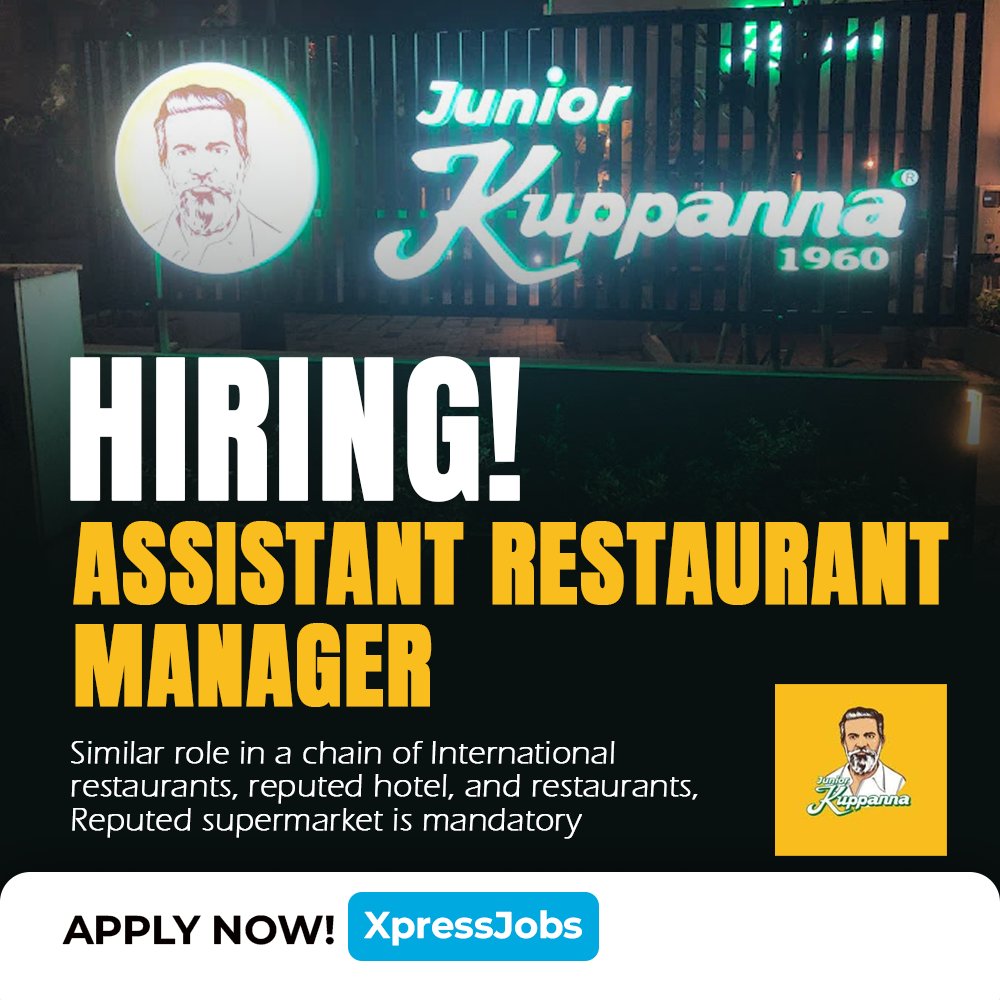 xpress_jobs's tweet image. Junior Kuppanna Sri Lanka is hiring Assistant Restaurant Manager | Colombo 04

Apply via xpress.jobs/jobs/view/1573…

#JuniorKuppannaSL #AssistantRestaurantManager #RestaurantJobs #HospitalityCareers #HiringNow #ColomboJobs #SriLankaJobs #JoinOurTeam #CareerOpportunity