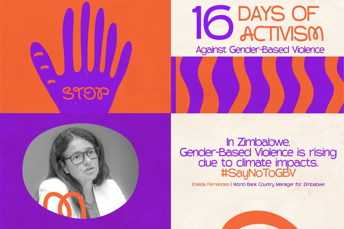 Each year, the #16Days of Activism call for action to end Gender-Based Violence (#GBV). This year, the World Bank &amp; Women’s Coalition of Zimbabwe highlight the alarming rise in GBV fueled by climate impacts. Together, let’s drive solutions: climate-resilient agriculture, women’s