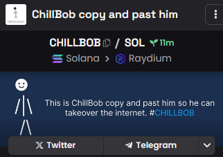 CHILLBOB_SOL's tweet photo. Dex updated. Soon our ChillBob take the internet. Help him and shill in X #CHILLBOB🔥🚀 https://t.co/K8wt9DtTVQ