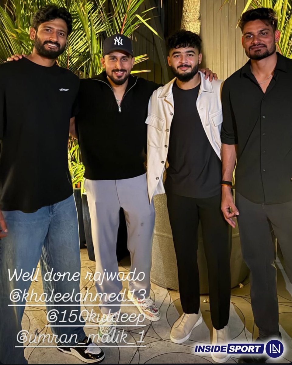 InsideSportIND's tweet photo. Young guns of Indian cricket 👏🏻🏏

📷:- Riyan Parag/ Instagram 

#RiyanParag #KhaleelAhmed #UmranMalik #KuldeepSen #Indiancricket #Insidesport #CricketTwitter https://t.co/RAZzwACRNM