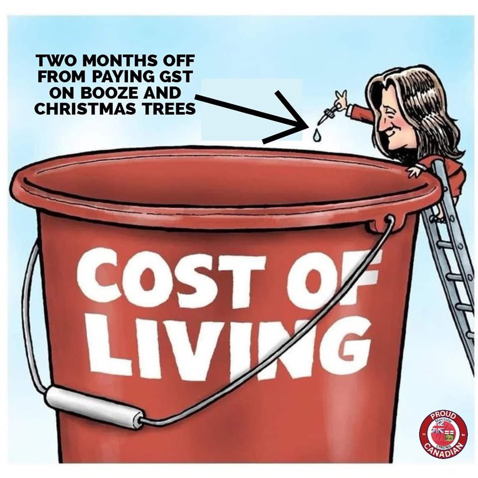 I just came back from Costco grocery shopping Christia I spent $623.68 and under the Liberal tax holiday, I would have saved approx.$3.50 on groceries only, we don’t eat processed or junk food so you big tax holiday is like taken a tour of the HOC…thanks I’ve seen swamps before!
