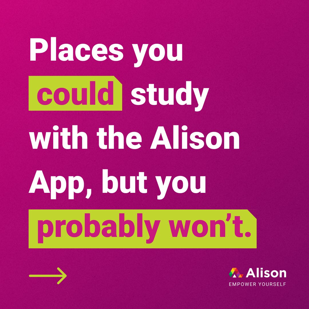 Alison_Learning's tweet image. The perfect study spot? Anywhere you’ve got a phone and some ambition. ✨ Download the Alison App for free and turn spare moments into something meaningful. Link below:

bit.ly/3Z9Xnzl

#LearnAnywhere #StudyOnTheGo #MobileLearning #FreeOnlineCourses #StudySpots #Alison…