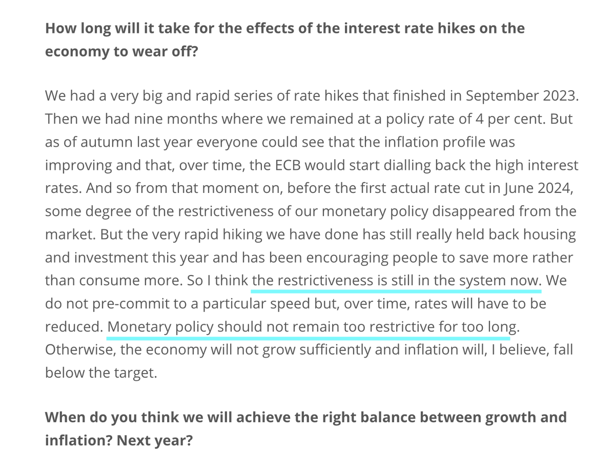 acemaxx's tweet photo. Philip R. Lane, Chief Economist @ECB - #ECB policy should not remain restrictive for too long – in: interview #LesEcos
https://t.co/QkotSjKJrA https://t.co/dVRM1gdAud
