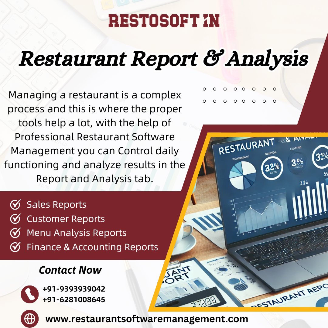 restosoftin's tweet image. With our Restaurant Report and Analysis software, you can track sales, understand customer trends, and monitor inventory all in one place. 

#RestaurantReports #SalesTracking #ReportandAnalysis #InventoryManagement  #smallbusinessbigdreams #RestosoftIN #growyourown