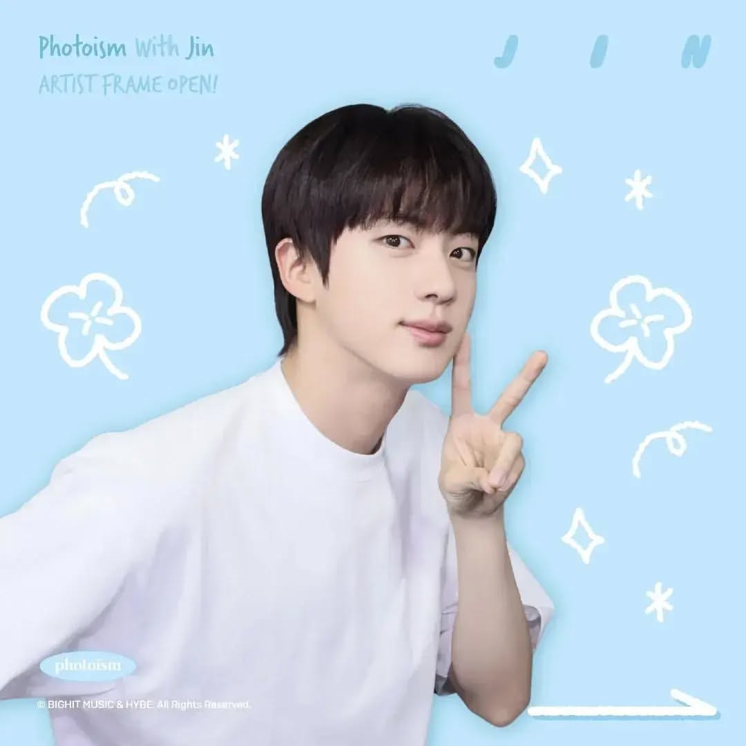 韓国の人気プリクラ、 フォトイズムからBTS ジンのフレームが登場