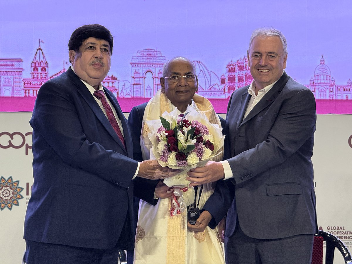 drusawasthi's tweet photo. I am glad and overwhelmed with this historic moment in the history of cooperatives and IFFCO that today I am bestowed with the prestigious ROCHDALE PIONEERS AWARD by International Cooperative Alliance @icacoop for my contribution in growth & development of cooperatives in India and promoting the ethos of IFFCO & Indian Cooperative model across the world. My heartfelt thank to everyone for supporting me in my work. @MinOfCooperatn