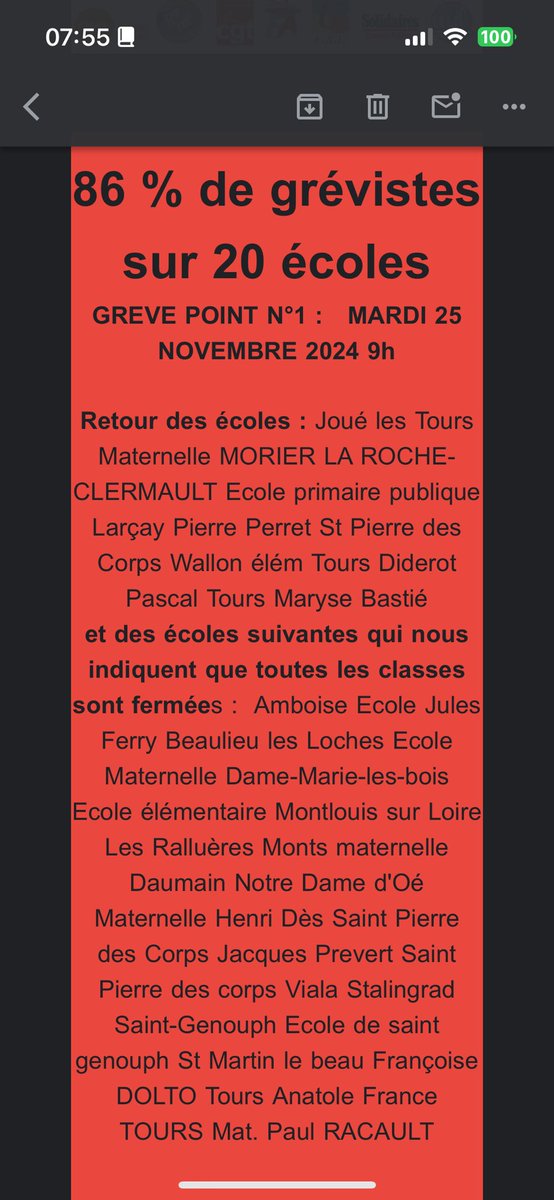 svklvo's tweet photo. #GREVE #5DEC #POINT1 : 86% DE GREVISTES SUR 20 ECOLES
AVEC LA #FSU_UNSA_CFDT_CGT_SUD #ON_NE_SE_LAISSE_PAS_FAIRE ! https://t.co/TgsOLozce6