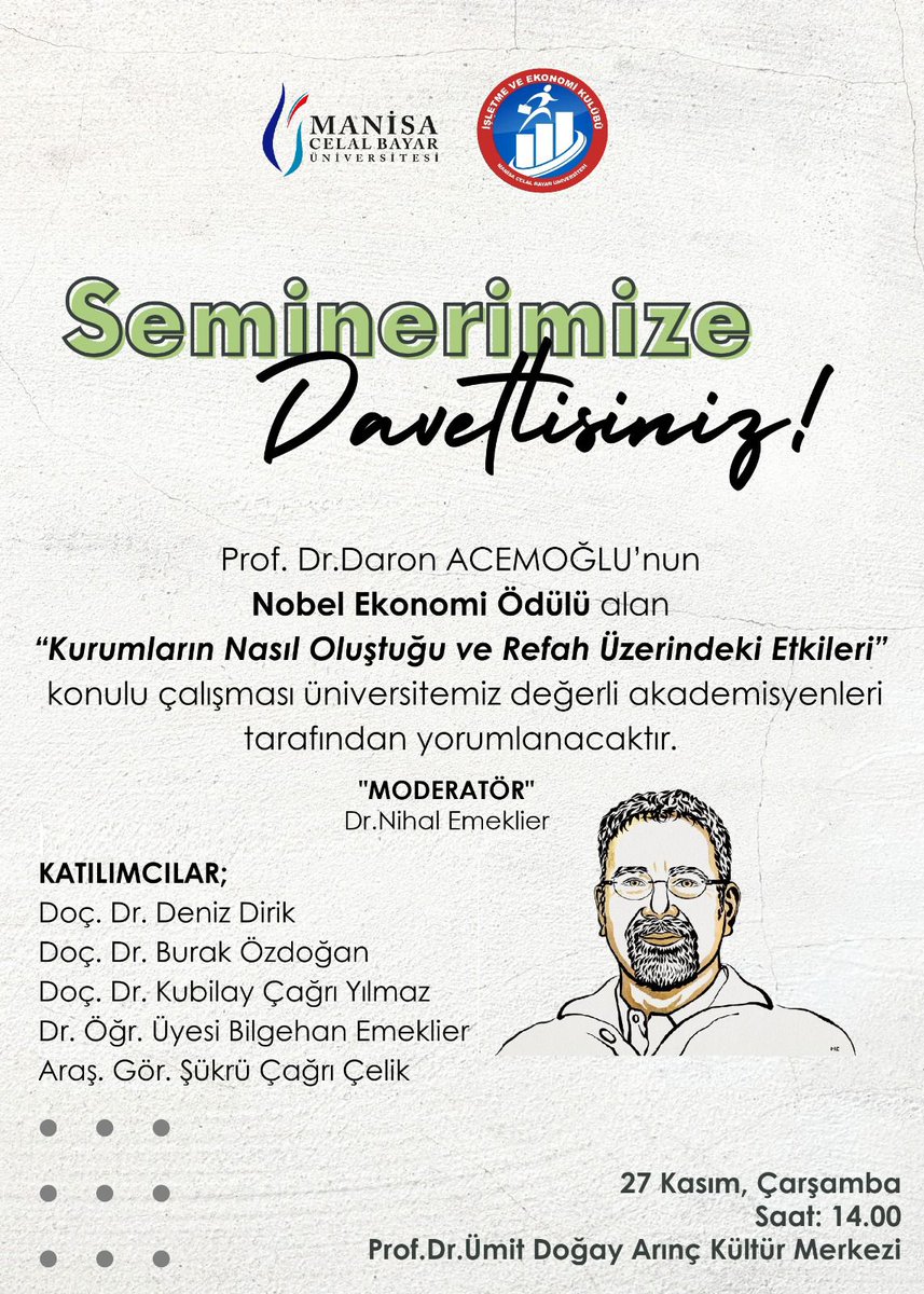 Acemoğlu'nu konuşacağız. Bekleriz