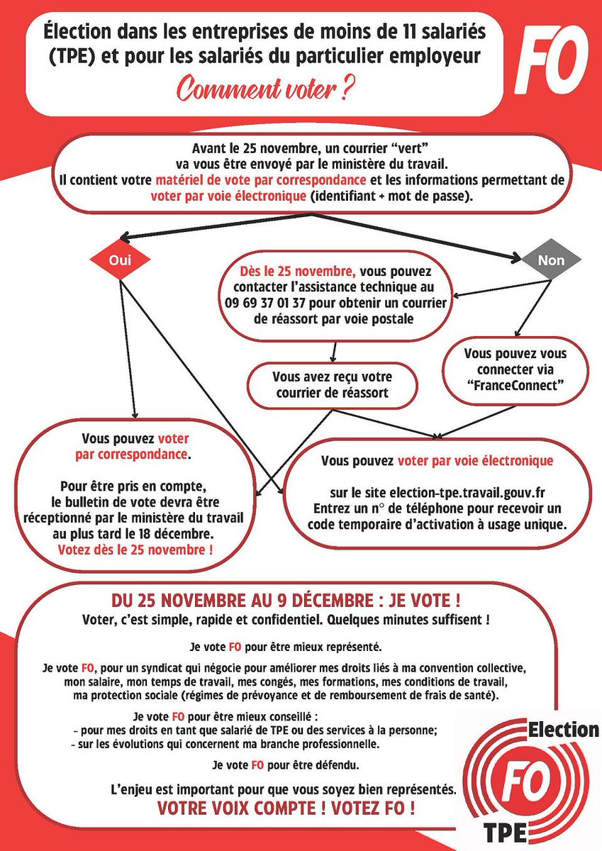 FO5612's tweet photo. 🔴Élection #TPE 2024, comment voter ?
Élection des représentants des salariés des TPE : le vote est ouvert ! Du 25 novembre au 09 décembre 2024, VOTEZ et FAITES VOTER FO ! https://t.co/zJHWuhbyvt
➡ https://t.co/pAlqK5mULo https://t.co/MmrnmWqjWo