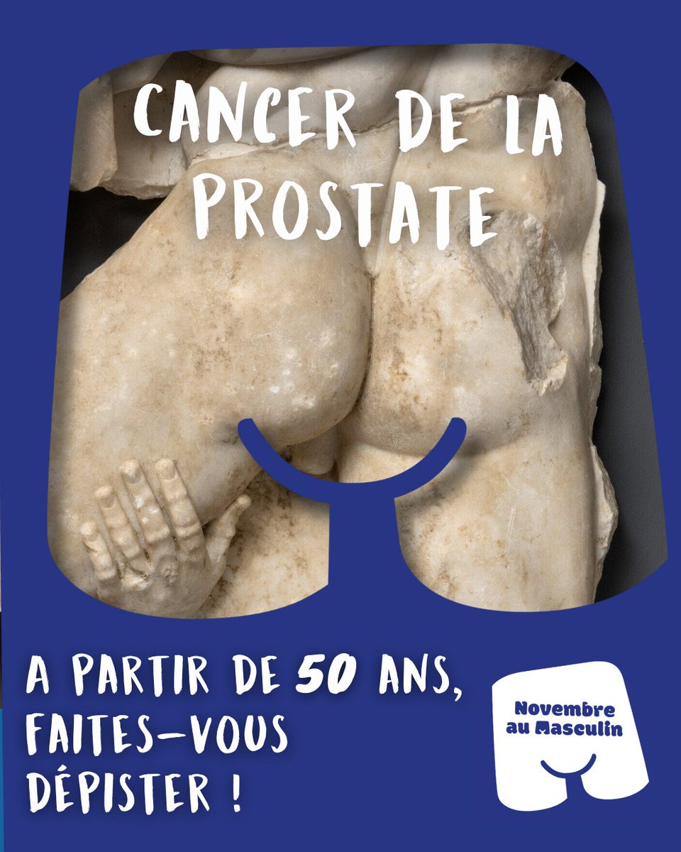 Ne restez pas de marbre face au cancer de la prostate : Faites-vous dépister sans attendre les 1ers symptômes. 🚨 

3e cause de décès par cancer chez l'homme, il peut pourtant être guéri grâce à un diagnostic précoce au stade localisé.
#BrisonsLesTabous #NovembreAuMasculin