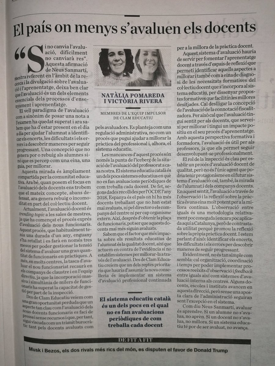 BarderaDamia's tweet photo. Què tal si avaluem també els inspectors? I si una auditoria externa avalua el Departament?
Podríem avaluar les famílies, oi? 
I podem avaluar els equips directius nepotistes, tecnocràtics i deshumanitzats?
Gràcies per posar el focus, per variar, en el malaurat professorat.. https://t.co/RUbxXVw12y
