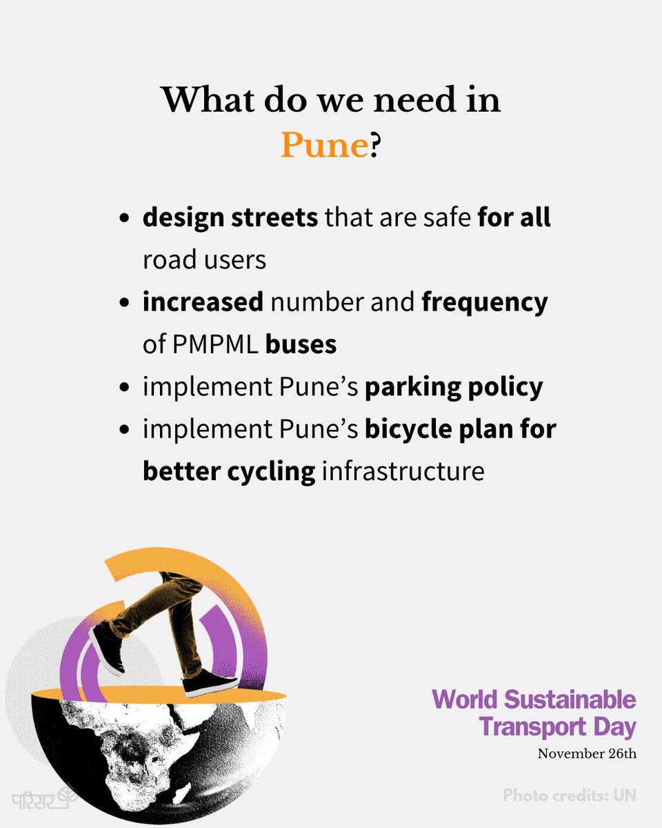 On World Sustainable Transport Day, urging authorities to pave the way for #lowcarbon mobility solutions. We need to choose #sustainabletransport system for #Pune!
<a href="/PMCPune/">PMC Care</a>