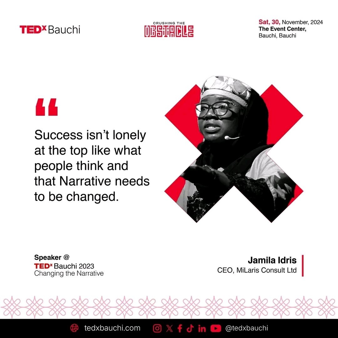 TedxBauchi's tweet photo. tickets today and make sure you arrive on time! 
Join us on November 30, 2024, and discover how to turn challenges into remarkable opportunities for global impact. Grab your tickets at https://t.co/y9U2V8EHhj and get ready to be inspired to conquer obstacles at any age! https://t.co/4xwJuObBma