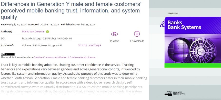 pubfin_journal's tweet photo. 🔗 https://t.co/BmKNCBh7cV
📝 Differences in Generation Y male and female customers’ perceived mobile banking trust, information, and system quality
👥 Marko van Deventer
#mobile_commerce, #banking_systems https://t.co/ayH21fFNZi