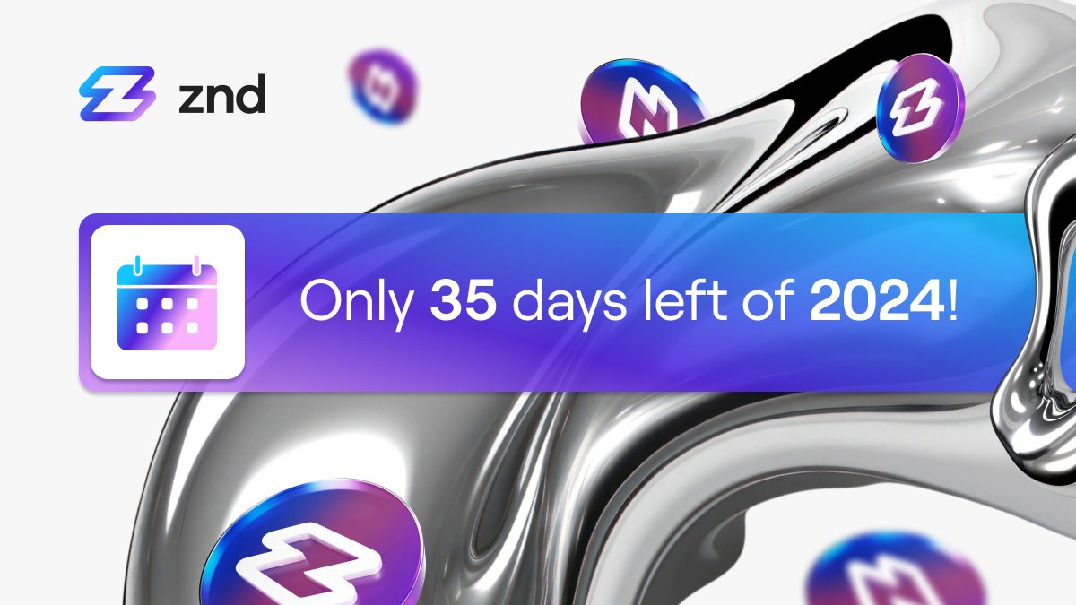 Just 35 Days Left in 2024!

What functionalities will be included on the ZND platform? It's going to be something amazing! 🔥

While we’ve accomplished so much this year, there are still 2 major milestones on the ZND roadmap to deliver – and we’re on track to hit them on time! 🚀