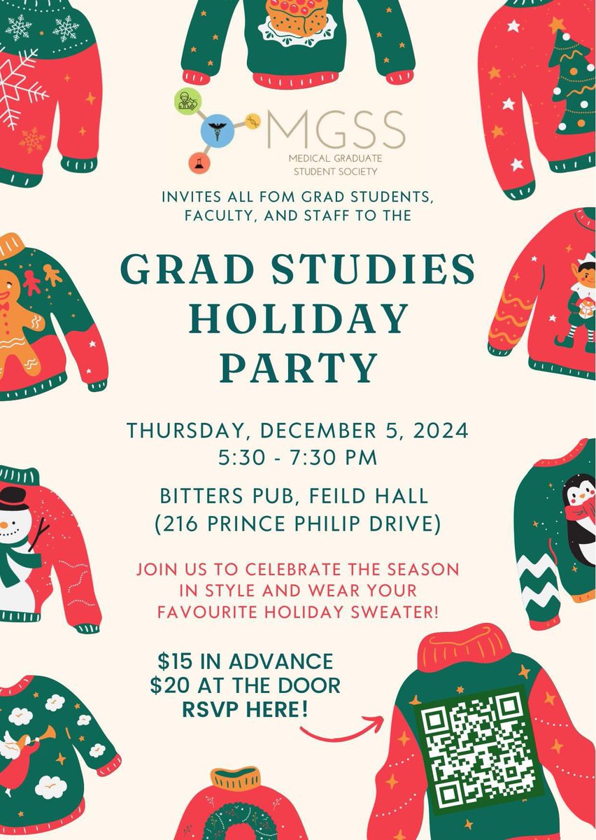 Get your holiday sweaters ready for the Holiday Party at Bitters Pub from 5:30-7:30pm on December 5th 🎅🏼🎄🦌☃️