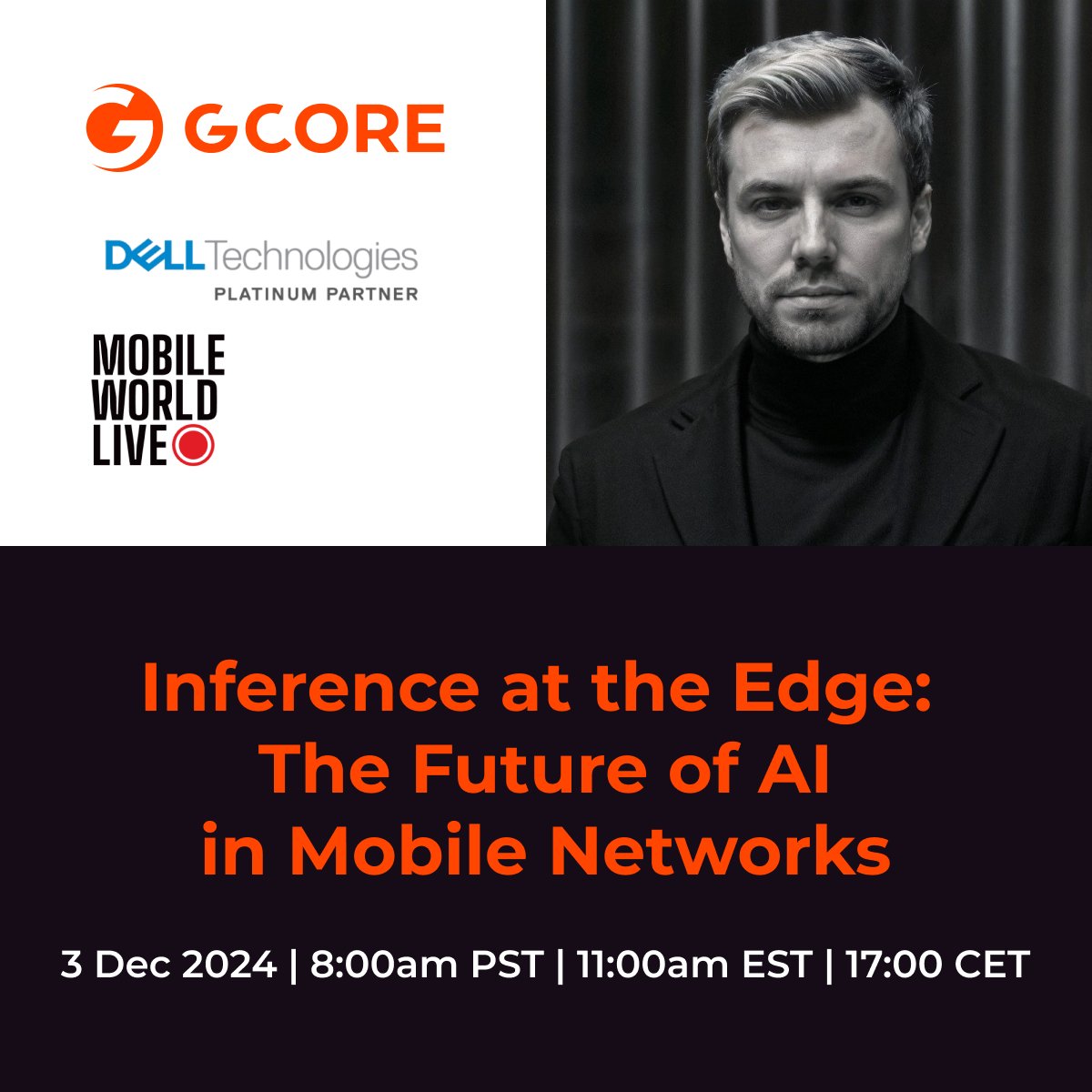 gcore_official's tweet photo. 📱 From smart cities to AR, #EdgeInference is reshaping mobile #AI! Join our #webinar hosted by @MobileWorldLive &amp; in a partnership with @Dell to explore its applications. 
📆 3 Dec 2024
🕓 8AM PST | 11AM EST | 5PM CET
Register ➡️ https://t.co/dyaJASHX9V

#edgeAI #edgecomputing https://t.co/Kw1EzbUCTv