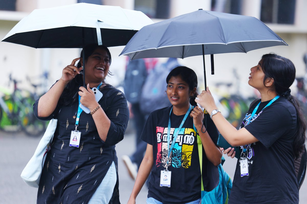 VIT_univ's tweet photo. VIT's allure comes alive - students' smiles radiate joy, leaves shimmer with raindrops, and a tranquil calm envelops the campus as FAT exams are currently underway! 

PC: Bala, PR Office

#VIT #CampusLife #LifeAtVIT #VITCampus #NaturesBeauty #Photography #NaturePhotography #Rains https://t.co/XTWhkPyqdJ