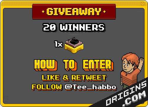 🎁🎶Weekly Rare Giveaway🎶🎁
🎶20 winners! All winners announced Friday 🎶

Rules:✍️
1⃣ Follow: <a href="/Tee_habbo/">Tee</a>
2⃣ Like &amp; RT - By November 29th!

GL ALL♥️<a href="/HabboOrigins/">Habbo Hotel: Origins</a> #HabboHotelOrigins