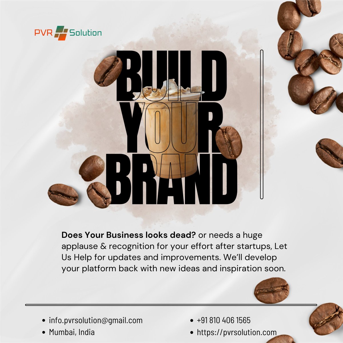 pvrsolution's tweet image. Build Your Brand to Engage with Success

Just like a caffeine boost, we can make the same energy level for your brand? 

Let&apos;s brew up something amazing together! 

Contact us directly at
+91 88188 11474
pvrsolution.com

#branding #digitalmarketing #web #pvrsolution