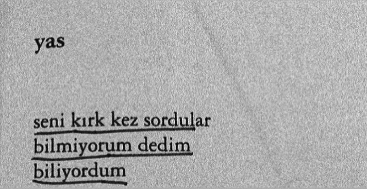 ''Seni kırk kez sordular 
Bilmiyorum dedim 

Biliyordum.''