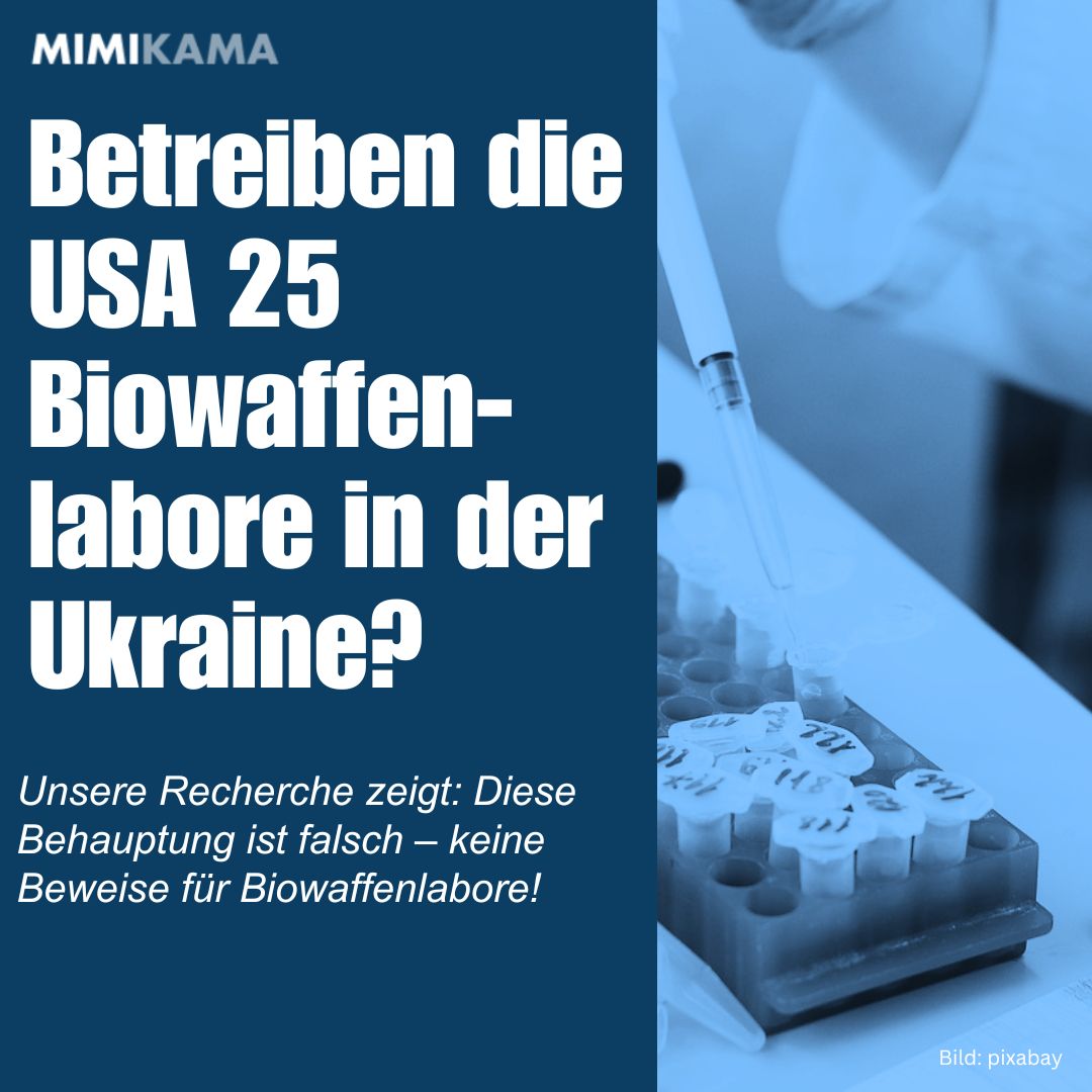 Im Netz kursiert die Behauptung, dass die USA über 25 Biowaffenlabore in der Ukraine betreiben. Doch was steckt dahinter? 🤔

mimikama.org/ueber-25-biowa…