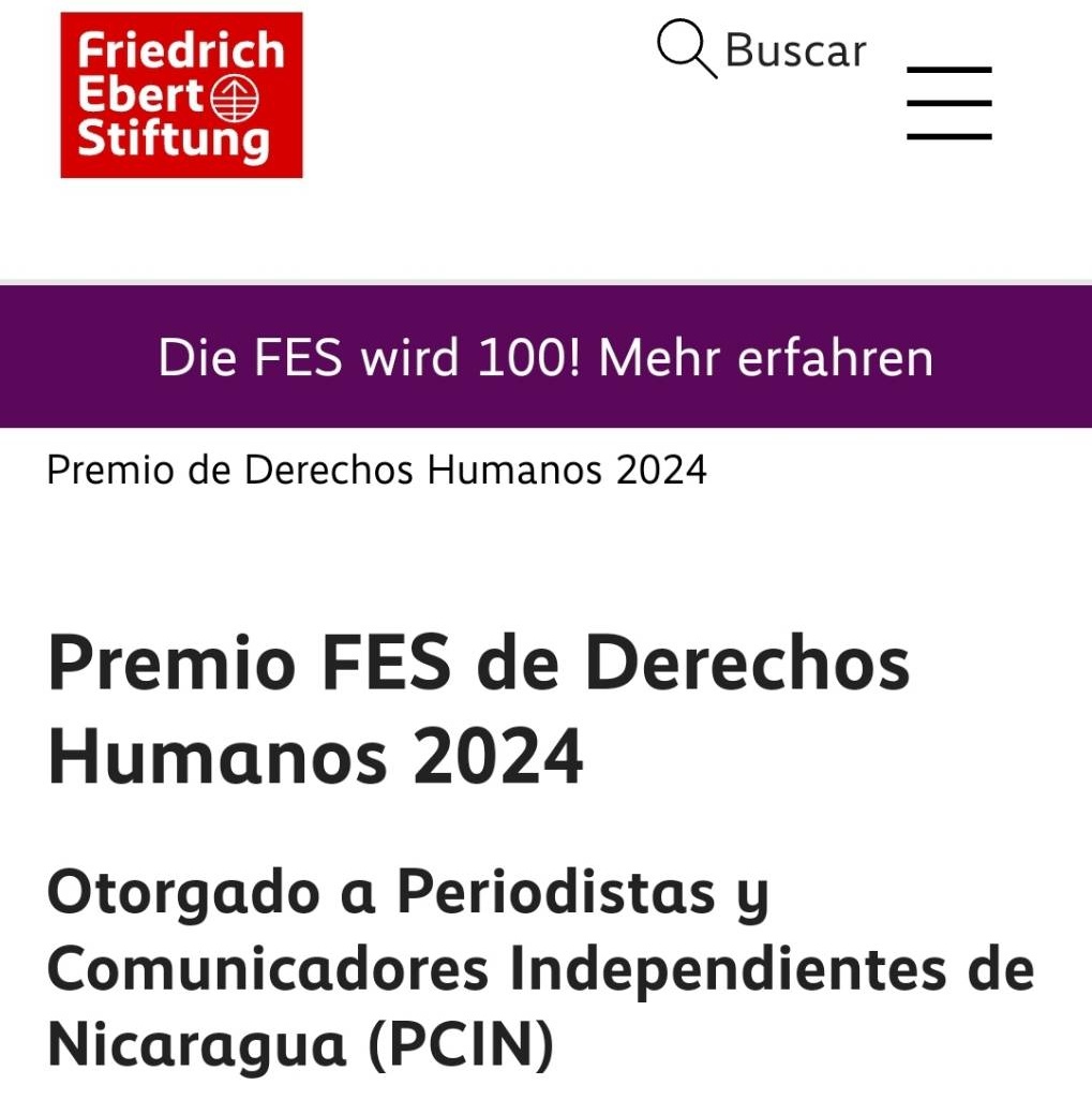 PeriodistasNica's tweet photo. ¡Ya casi!
Hoy la fundación #Friedrich entrega premio de Derechos Humanos 2024 a #PCIN.
Nos llena de emoción y fuerzas este paso que ha sido esfuerzo de un gremio periodístico independiente comprometido con la libertad de prensa. https://t.co/NQ6DK0rx9C