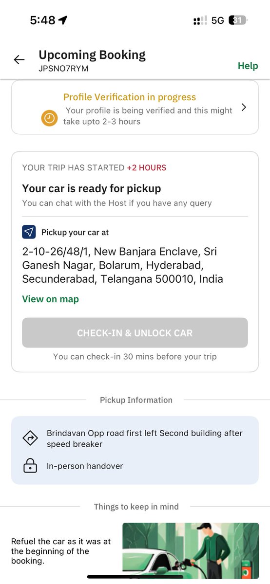 cecildaniel2003's tweet photo. @Zoomcar_India Profile verification pending even after 17+ hours, unable to start trip. Now left stranded in the middle of nowhere in a new city. Not able to connect with support over call, in app no where. Raised multiple tickets no response. JPSNO7RYM https://t.co/j27zdJvnNX