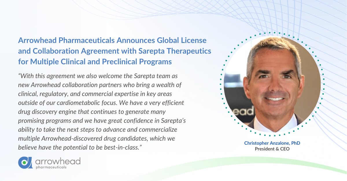 We announced a partnership with <a href="/Sarepta/">Sarepta Therapeutics</a>  to advance programs in rare genetic diseases. We look forward to a long-term collaboration that provide hope to patients with significant unmet needs. Learn more here: bit.ly/4g4I6Xh