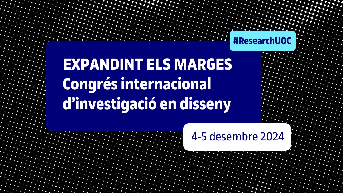 UOC: Informática, Multimedia y Telecomunicación (@uoceimt) on Twitter photo 🗓️ Aquesta setmana <a href="/UOCuniversitat/">UOCuniversitat</a> acull el congrés de disseny "Expandint els marges".
👥 Hi participen els professors <a href="/AuntySue/">susanna tesconi</a> <a href="/pgdiaz_/">P. G. Díaz</a> <a href="/enricmor/">enric mor</a> <a href="/laiablasco/">Laia Blasco Soplon</a> <a href="/jsoleradillon/">joan soler-adillon</a> Julià Minguillón i <a href="/ProsumidorSoc/">Javi Cantón @javicanton@mas.to</a> entre altres.
👀 Info: designconferenceuoc.net/programa/ #researchUOC 🗓️ Aquesta setmana <a href="/UOCuniversitat/">UOCuniversitat</a> acull el congrés de disseny "Expandint els marges".
👥 Hi participen els professors <a href="/AuntySue/">susanna tesconi</a> <a href="/pgdiaz_/">P. G. Díaz</a> <a href="/enricmor/">enric mor</a> <a href="/laiablasco/">Laia Blasco Soplon</a> <a href="/jsoleradillon/">joan soler-adillon</a> Julià Minguillón i <a href="/ProsumidorSoc/">Javi Cantón @javicanton@mas.to</a> entre altres.
👀 Info: designconferenceuoc.net/programa/ #researchUOC