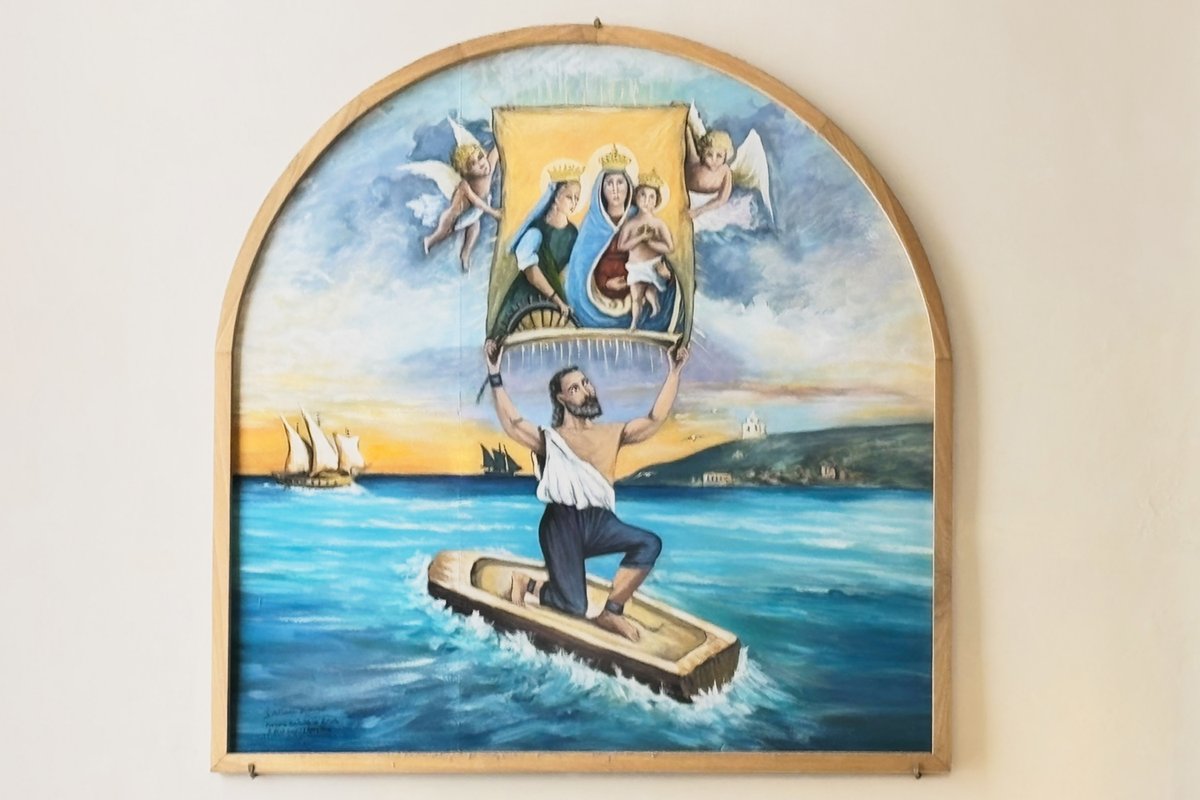 Legend says Andrea escaped slavery 500 years ago, crossing the Mediterranean on a piece of wood guided by faith. His journey was celebrated as a miracle. 
Why was Andrea seen as a hero, while today's refugees are treated as threats?
boukal.at/work/projects/…
#projectlampedusa