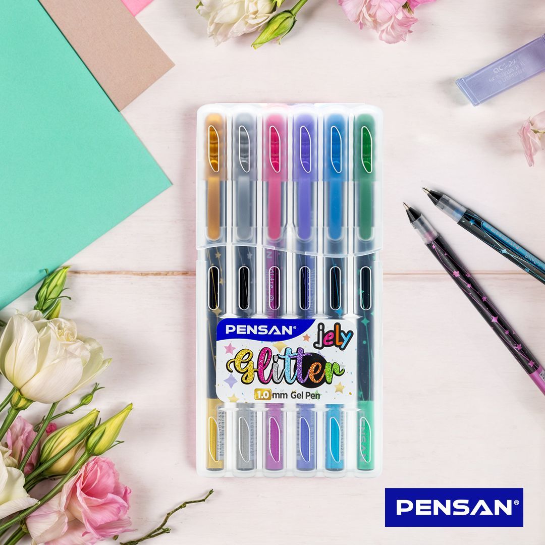 Her dokunuşta parıltı saçan Pensan Glitter Gel Pen! Yazılarınızı canlı renklere büründüren bu özel kalemle, notlarınız artık çok daha eğlenceli ve göz alıcı.

#pensan #kalem #glitter #pen #pencil #kırtasiye #sanat #art #renk #color #pastel #boyama #stationery #school #office