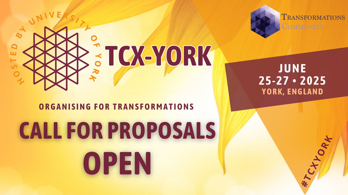 YESIUoY's tweet image. ⏳Last chance‼️ Submit proposals for #TCXYORK by this Sat 30 Nov! 

🌍Don&apos;t miss out. Share your insights on Organising for Transformation across climate, health + social issues. 

 Secure your spot in the TCX-York 2025 program! ➡️ow.ly/kAmP50U6Sxy 

@TransformComm